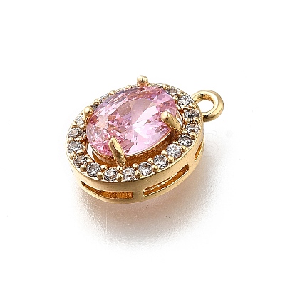 Brass Micro Pave Cubic Zirconia Pendants KK-D312-09G-03-1