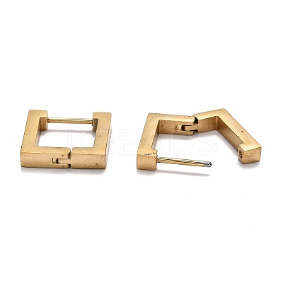 304 Stainless Steel Square Huggie Hoop Earrings STAS-J033-09B-G-1