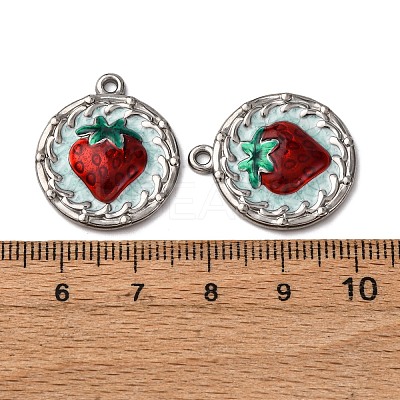 304 Stainless Steel Enamel Pendants STAS-P406-24P-1