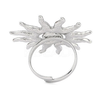 Non-Tarnish Textured Sun 304 Stainless Steel Adjustable Rings for Women LS-RJEW-H231-01P-1