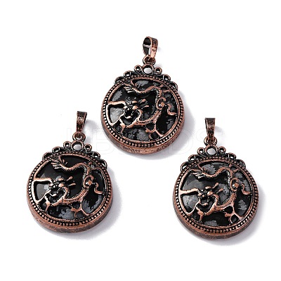 Natural Snowflake Obsidian Pendants G-A241-02R-19-1