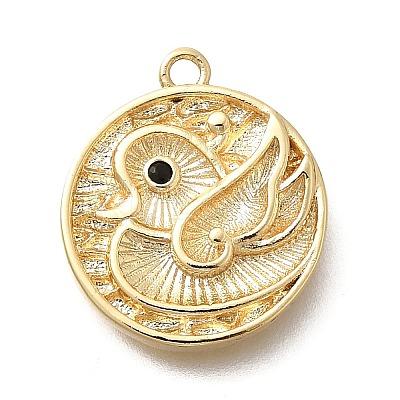 Brass Micro Pave Cubic Zirconia Pendants LS-KK-Q035-16B-G-1