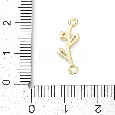 Brass Clear Cubic Zirconia Connector Charms KK-Z094-06G-02-1