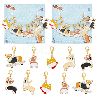 Dog Pendant Stitch Markers HJEW-AB00324-1