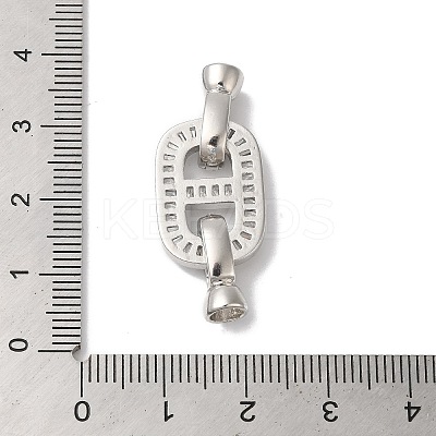 Rack Plating Brass Micro Pave Clear Cubic Zirconia Fold Over Clasps KK-A222-19P-1