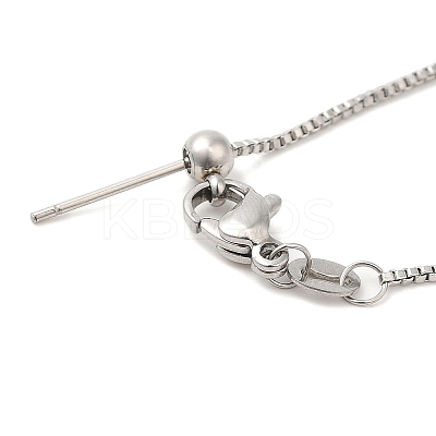 Non-Tarnish 304 Stainless Steel Box Chain Necklace for Women NJEW-G104-05P-1