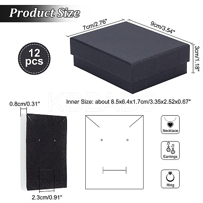 Kraft Cotton Filled Cardboard Paper Jewelry Set Boxes LS-CBOX-R036-11A-1