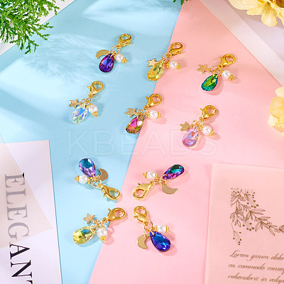 Teardrop Glass Pendant Decoration PALLOY-TAC0128-1