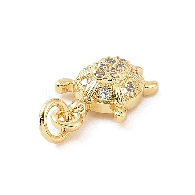 Brass Micro Pave Cubic Zirconia Charms KK-C012-30G-1