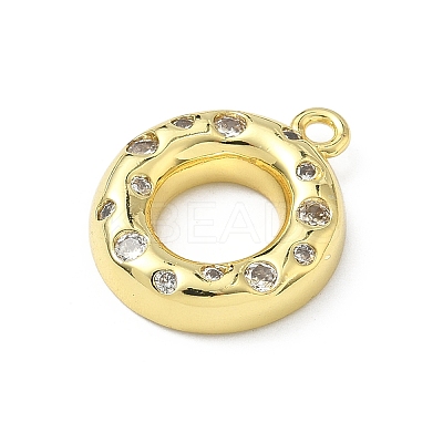 Brass Micro Pave Clear Cubic Zirconia Pendants KK-I476-02G-O-1