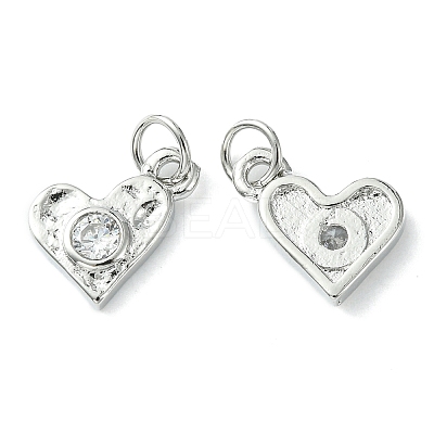 Rack Plating Brass Micro Pave Cubic Zirconia Pendants KK-K332-08P-1