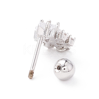 Snowflake Clear Cubic Zirconia Stud Earrings for Women EJEW-A065-03P-1