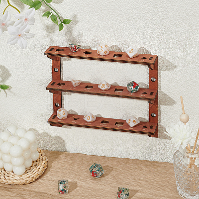 1 Bag 3-Tier Wooden Wall Mounted Dice Organizer Display Tower Racks ODIS-BC0001-27-1
