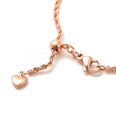 2mm Rack Plating Brass Rope Chain Adjustable Slider Necklaces for Women Men MAK-L044-06RG-1