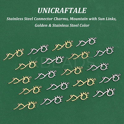 20Pcs 2 Colors 304 Stainless Steel Connector Charms STAS-UN0043-14-1
