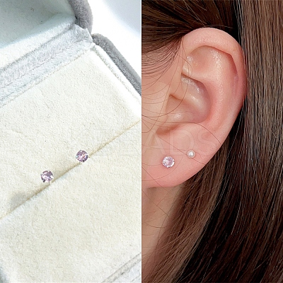 Cubic Zirconia Diamond Stud Earrings LS-STER-M105-01A-S-1