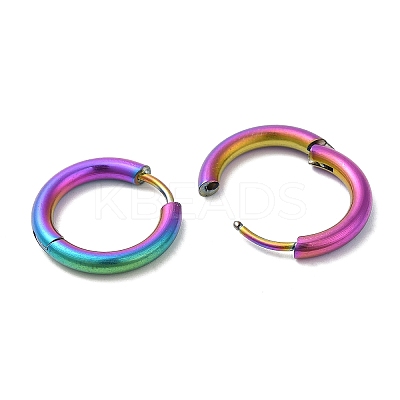 Ion Plating(IP) Titanium Alloy Huggie Hoop Earrings for Women EJEW-A100-01E-RC-1