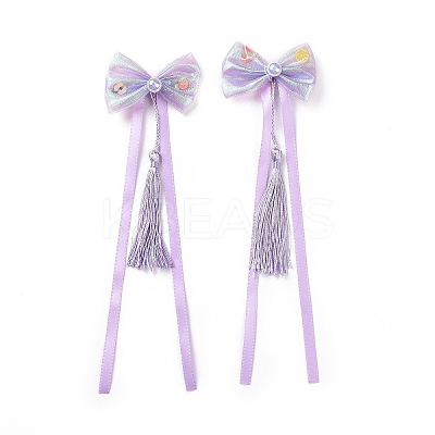 Bowknot Long Ribbon Alligator Hair Clip PHAR-D013-03E-1