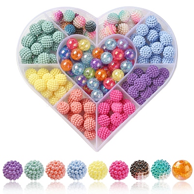 148Pcs 8 Style Rubberized Style & Imitation Pearl & Transparent Crackle Acrylic Beads MACR-YW0001-98-1