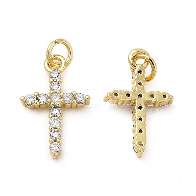 Brass Micro Pave Cubic Zirconia Pendants KK-E068-VB271-1