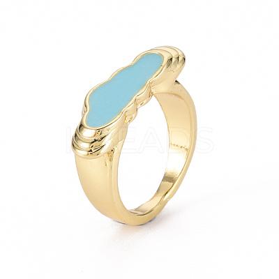 Alloy Enamel Wide Band Rings RJEW-N034-003-RS-1