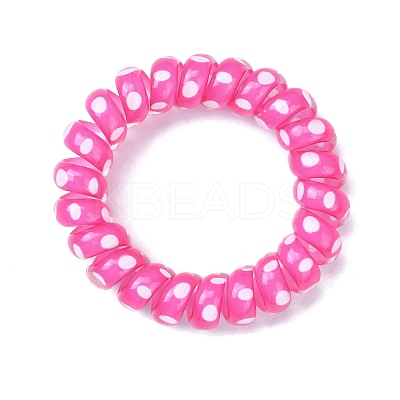 Printed Plastic Telephone Cord Elastic Hair Ties OHAR-R111-13-1