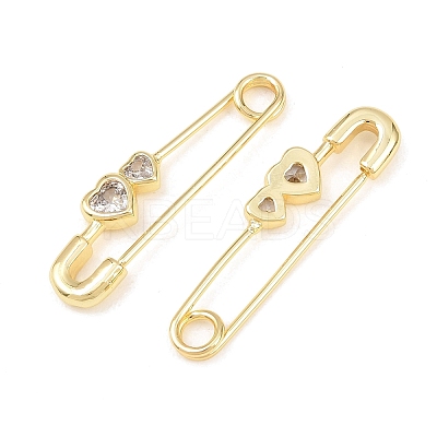Brass Micro Pave Cubic Zirconia Pendants KK-C162-048G-1