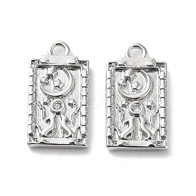 Rack Plating Brass Micro Pave Cubic Zirconia Pendants KK-K333-91P-1