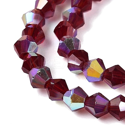 AB Color Plated Transparent Glass Beads Strands GLAA-G127-01-01C-1
