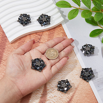 6Pcs 1-Hole Alloy Rhinestone Shank Buttons DIY-DC0002-65-1
