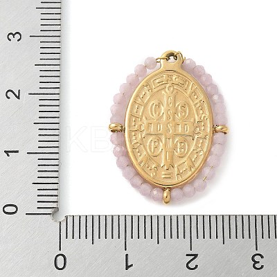 304 Stainless Steel Oval Embossed Jesus Pendants STAS-L022-490G-01-1