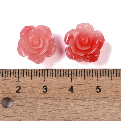 Synthetic Coral 3D Flower Rose Beads CORA-A005-14mm-1