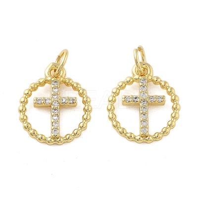 Brass Micro Pave Cubic Zirconia Pendants X1-KK-C092-21A-G-1