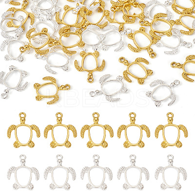40Pcs 2 Colors Alloy Open Back Bezel Pendants FIND-CD0001-05-1