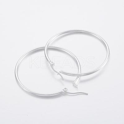 304 Stainless Steel Big Hoop Earrings EJEW-H327-01F-1