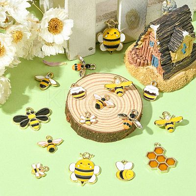 50Pcs 10 Styles Zinc Alloy Enamel Charms ENAM-CJ0003-87-1