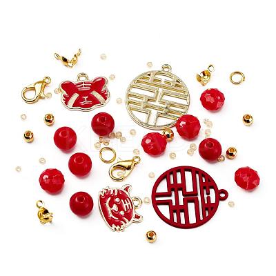 Tiger Zodiac Bracelets DIY Making Kits DIY-YW0004-26-1