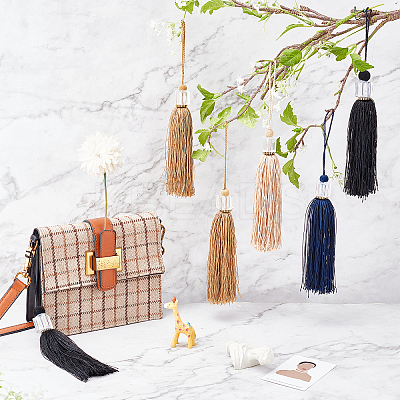 8Pcs Polyester Tassel Pendant Decorations AJEW-GF0004-66D-1