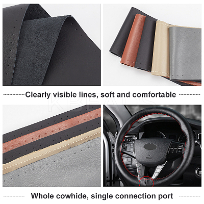 DIY Hand Sewing Genuine Leather Steering Wheel Cover AJEW-WH0189-32-1