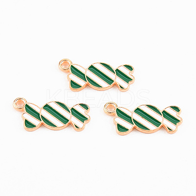 Light Gold Tone Alloy Enamel Pendants LS-ENAM-T018-08-1