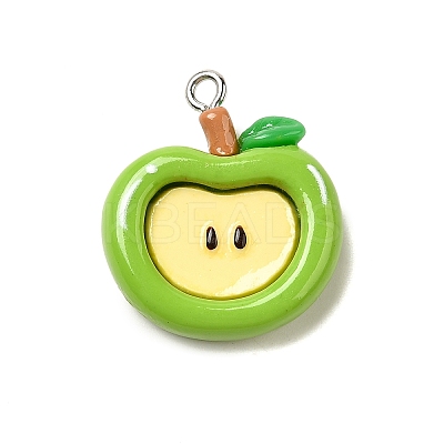 Opaque Resin Pendants RESI-K045-01B-1