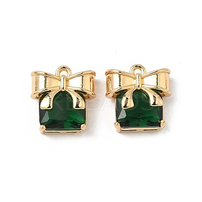 Brass Micro Pave Cubic Zirconia Pendants KK-S531-09G-1