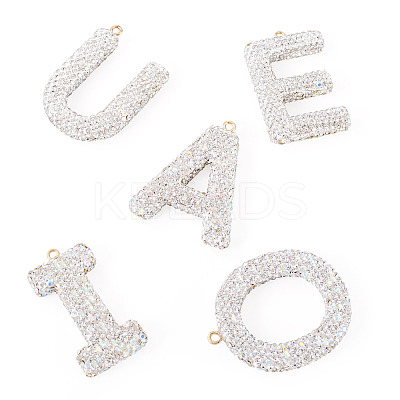 5Pcs 5 Styles Handmade Polymer Clay Rhinestone Big Pendants FIND-BT0001-39B-1