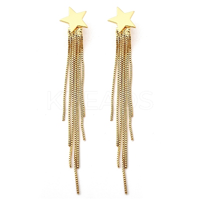 Rack Plating Brass Star Ear Studs EJEW-P226-15G-1