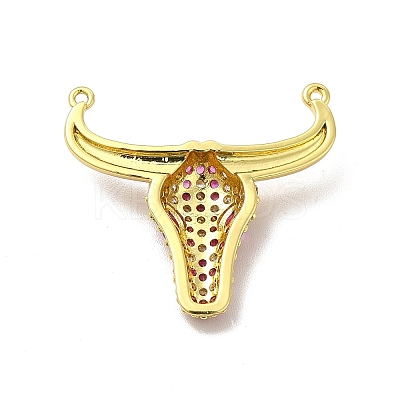 Rack Plating Brass Micro Pave Cubic Zirconia Connector Charms KK-P230-04G-04-1