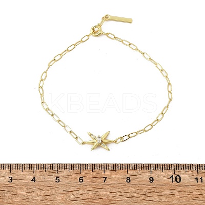 S925 Sterling Silver Micro Pave Cubic Zirconia Link & Charm Bracelets for Women BJEW-K276-02G-1