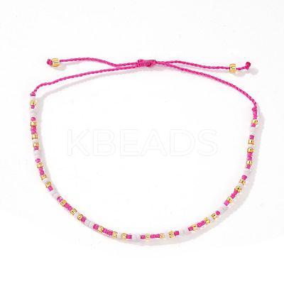 Glass Seed Bead Braided Bead Bracelets XN3042-11-1