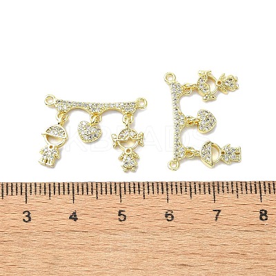 Rack Plating Brass Micro Pave Clear Cubic Zirconia Pendants KK-R157-12A-G-1