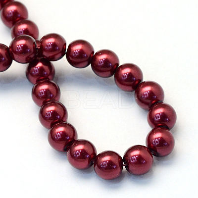Baking Paint Pearlized Glass Pearl Round Bead Strands HY-Q003-6mm-39-1