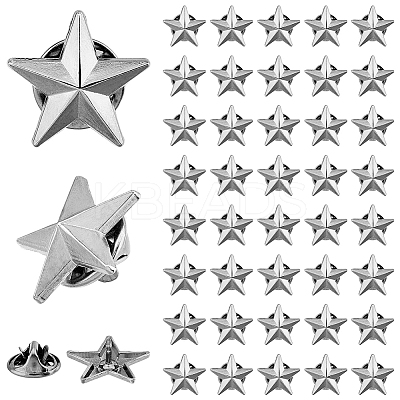 24Pcs Alloy Star Lapel Pin Brooches JEWB-FH0001-37B-1